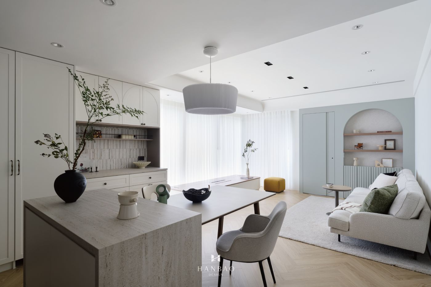 現代美式風中島櫃