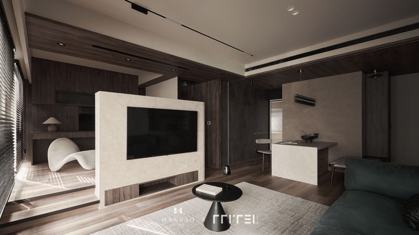 日式侘寂風電視牆