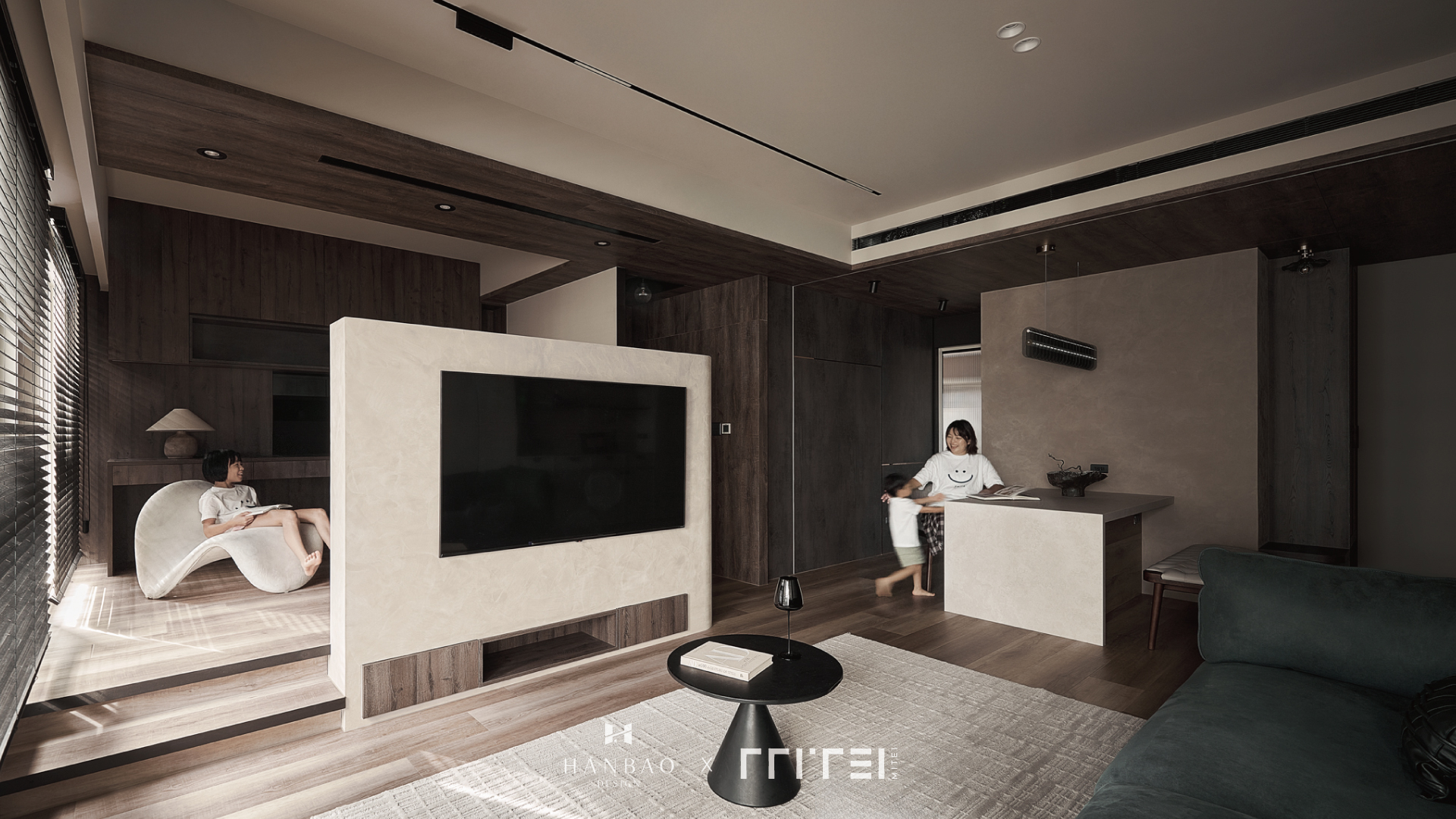 日式侘寂風電視牆