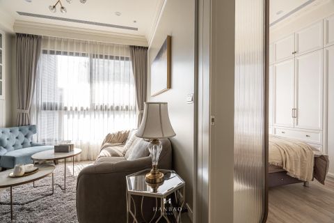 【室內設計推薦】現代美式風室內設計｜20坪新成屋2房2廳1衛，小宅也能住出豪宅感