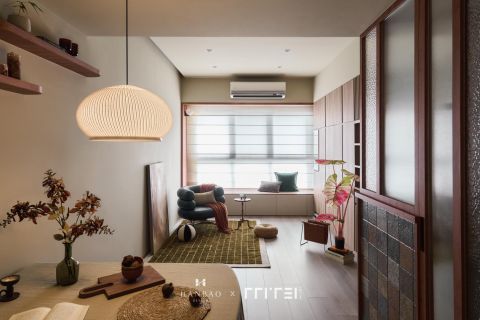 【室內設計推薦】22坪日式中古風小宅｜多色磁磚吧檯×開放式客餐廳動線